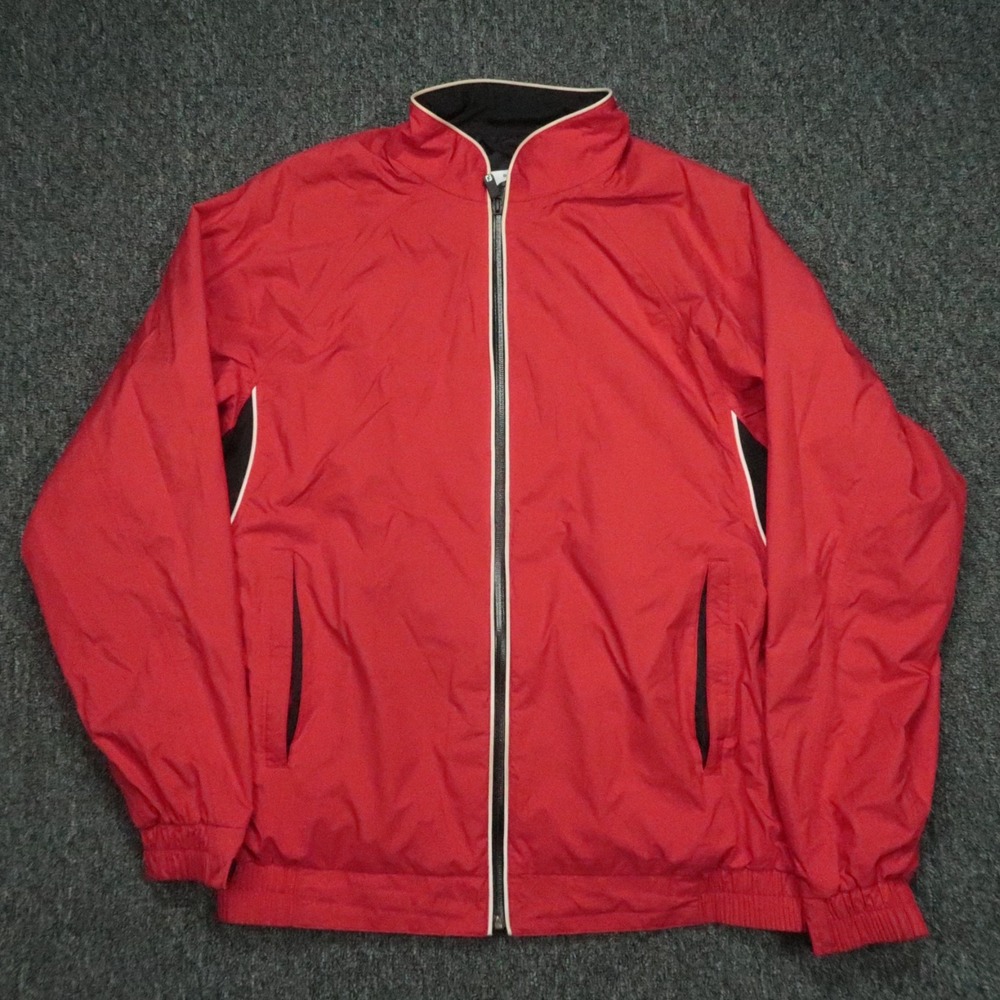 FootJoy Jacket Mens Medium Red DryJoys Tour FJ Rain Full Zip Pockets
